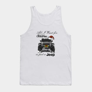 Christmas Jeep Grey Tank Top